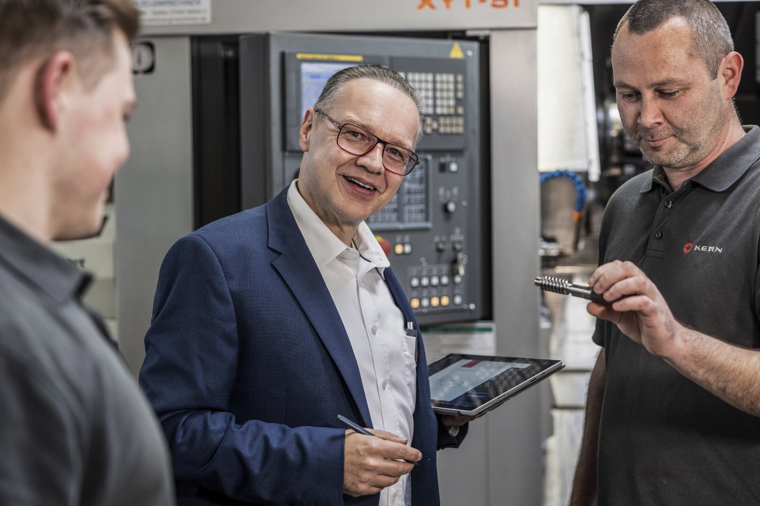Managing Director of Kern Motion Technology Managing Director in the production facility at Kern Motion Technology