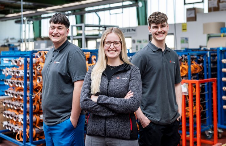 Three apprentices at Kern Motion Technology
