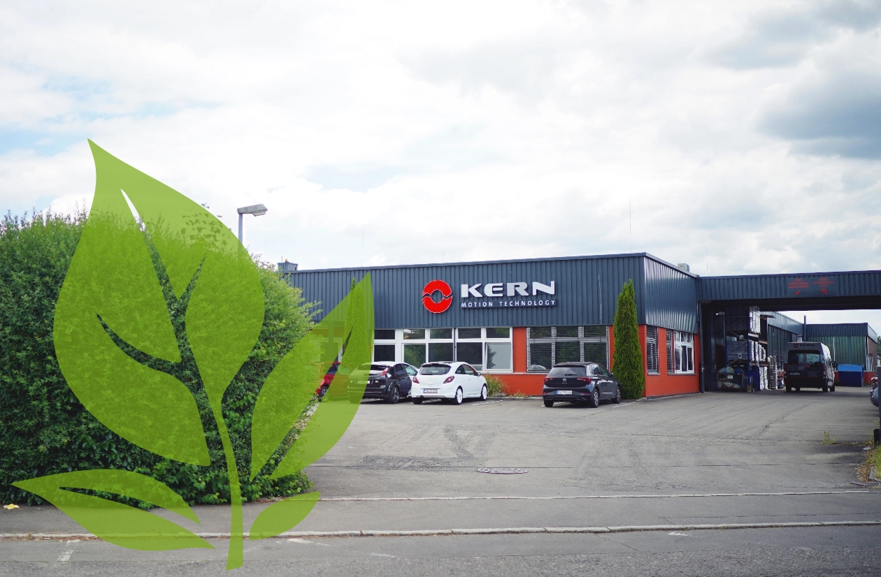 Kern Motion Technology building with leaf as sustainability symbol
